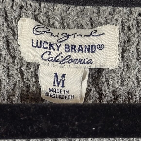 Lucky Brand Grayish Silver Button Down Cotton Blend Sweater Size M - Picture 9 of 10